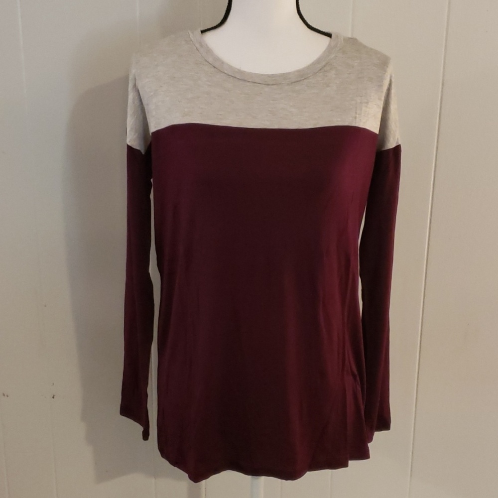 Plum Color Block Raglan